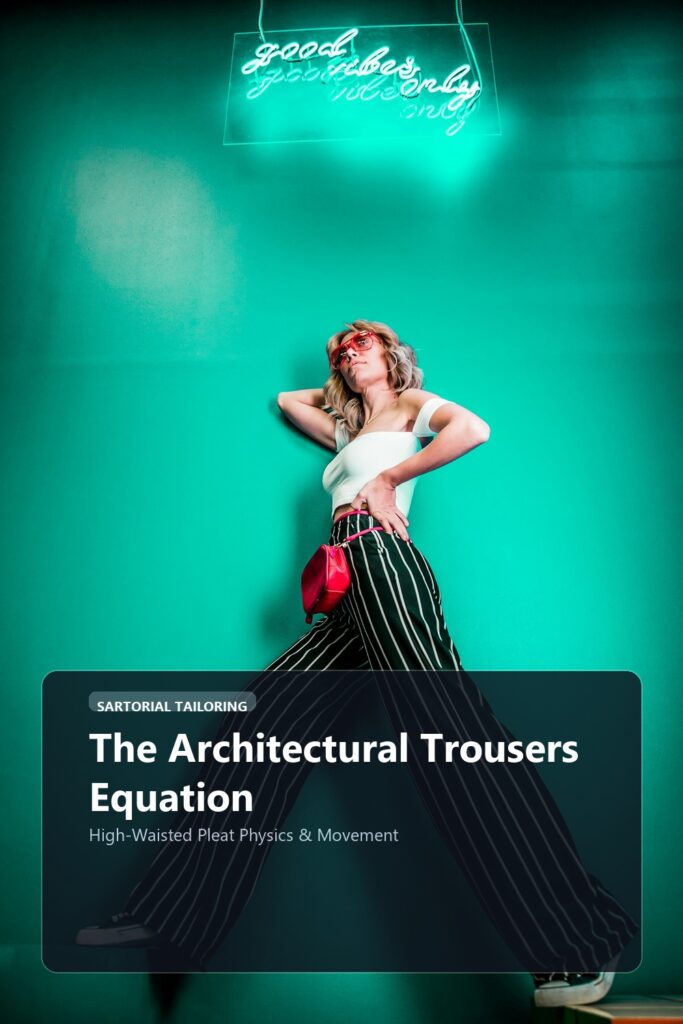 Architectural pleated wide-leg trousers flowing with motion
