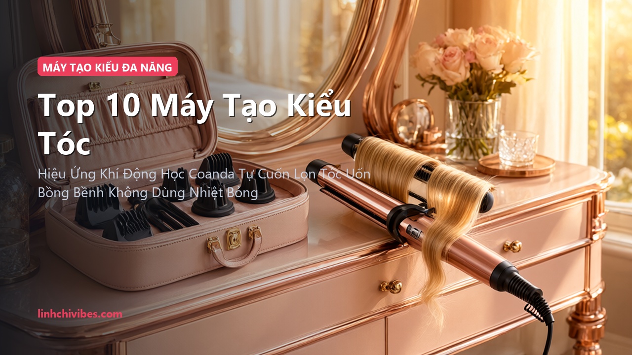 Máy Uốn Tóc Tự Xoay Tự Động Tạo Lọn Sóng Nước
