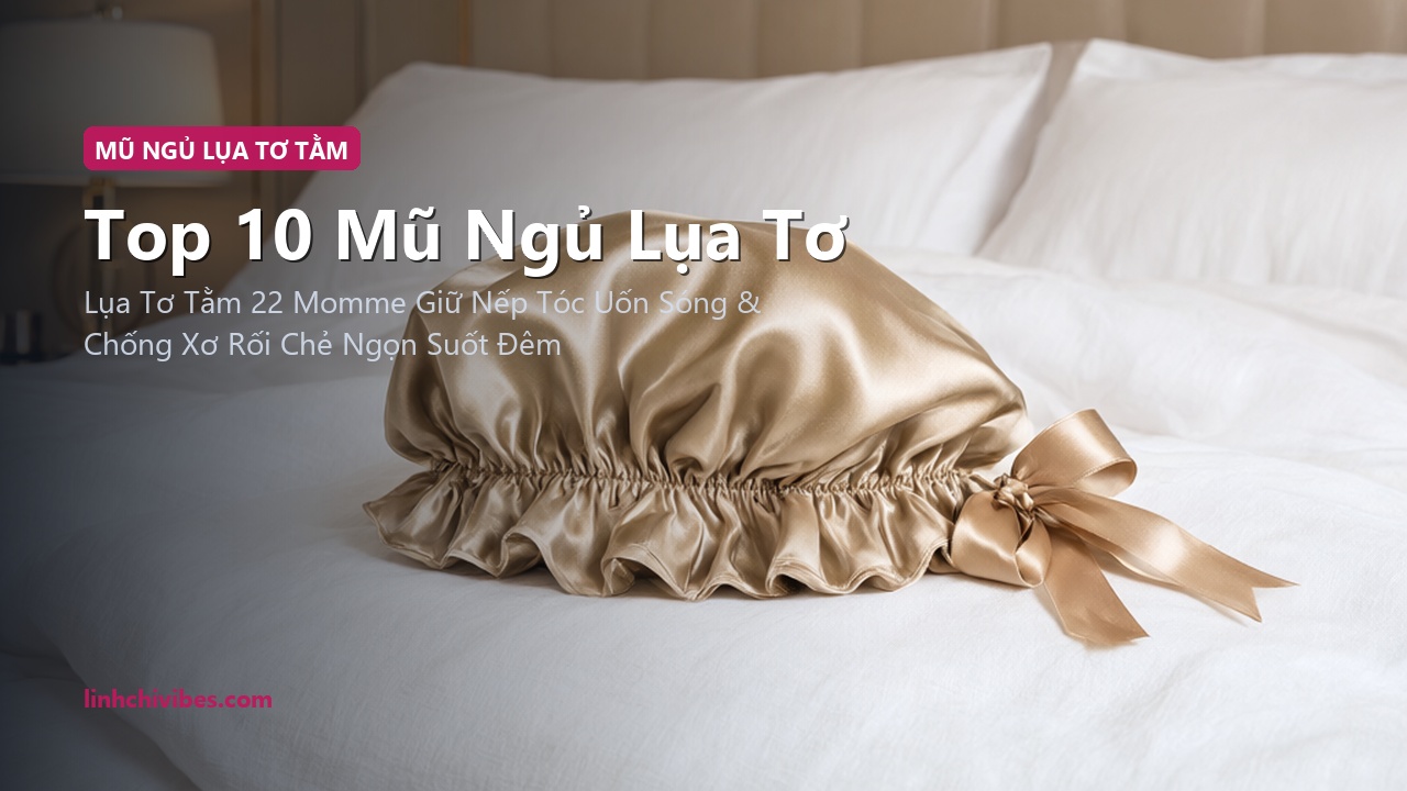 Mũ Trùm Đầu Lụa Tơ Tằm Bảo Vệ Tóc Khi Ngủ Chống Xơ Rối