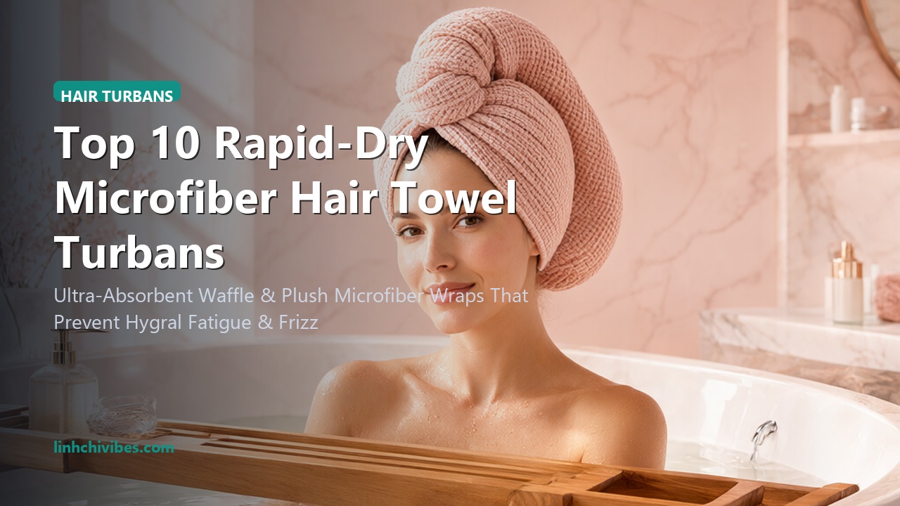 Ultra-Absorbent Microfiber Hair Towel Turbans (2-Pack)