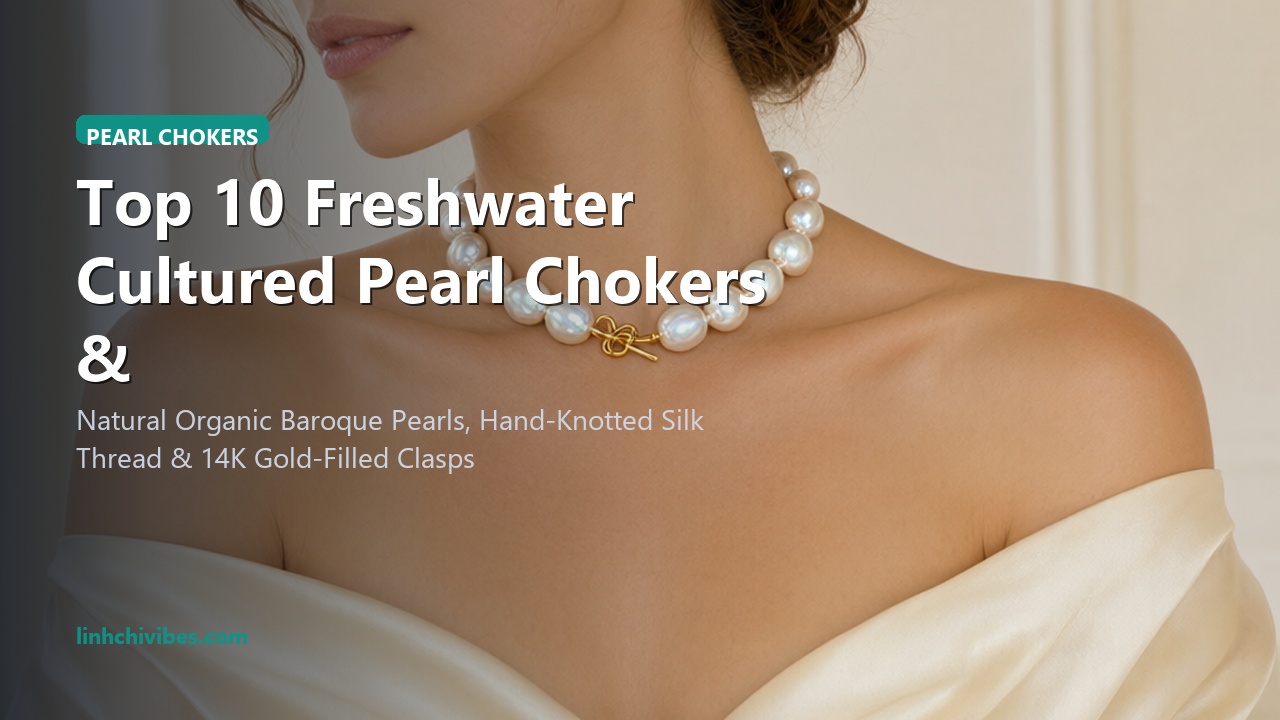 Freshwater Cultured Pearl Choker Necklace with Gold Clasp