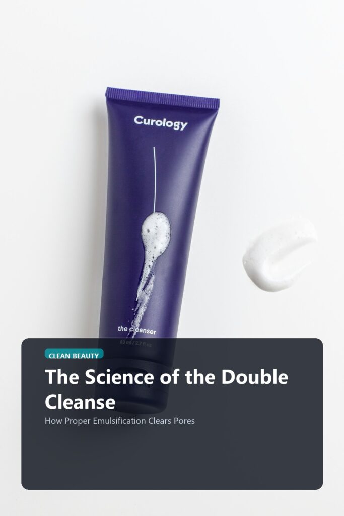 The Science of the Double Cleanse visual luxury editorial banner