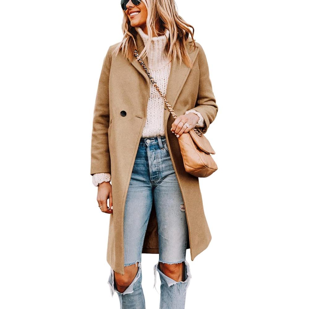 Áo Khoác Trench Coat Dạ Dáng Dài Hai Hàng Khuy chính hãng