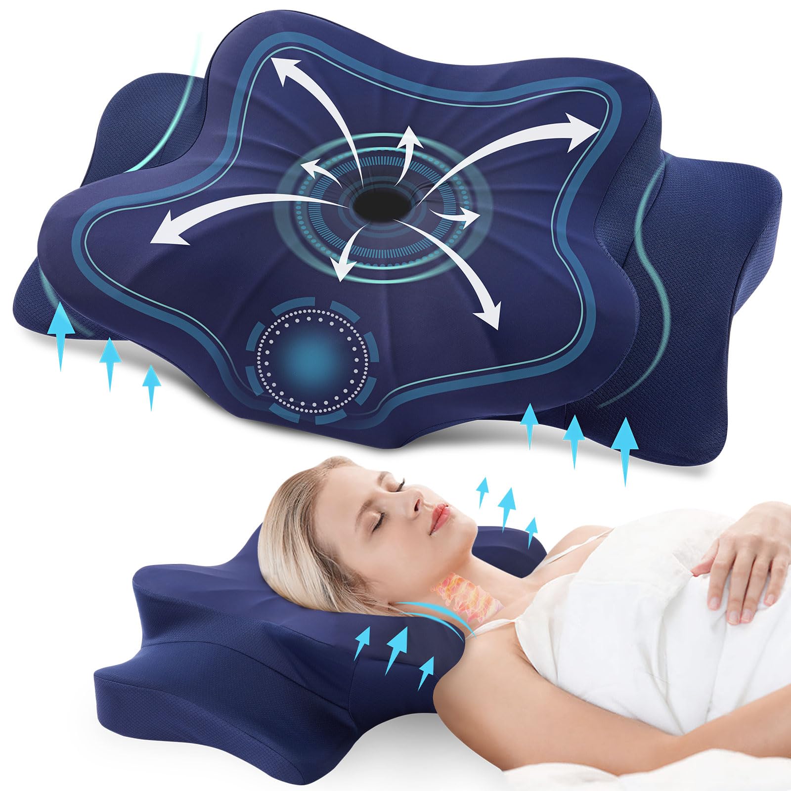 Ergonomic Cervical Contour Memory Foam Pillow