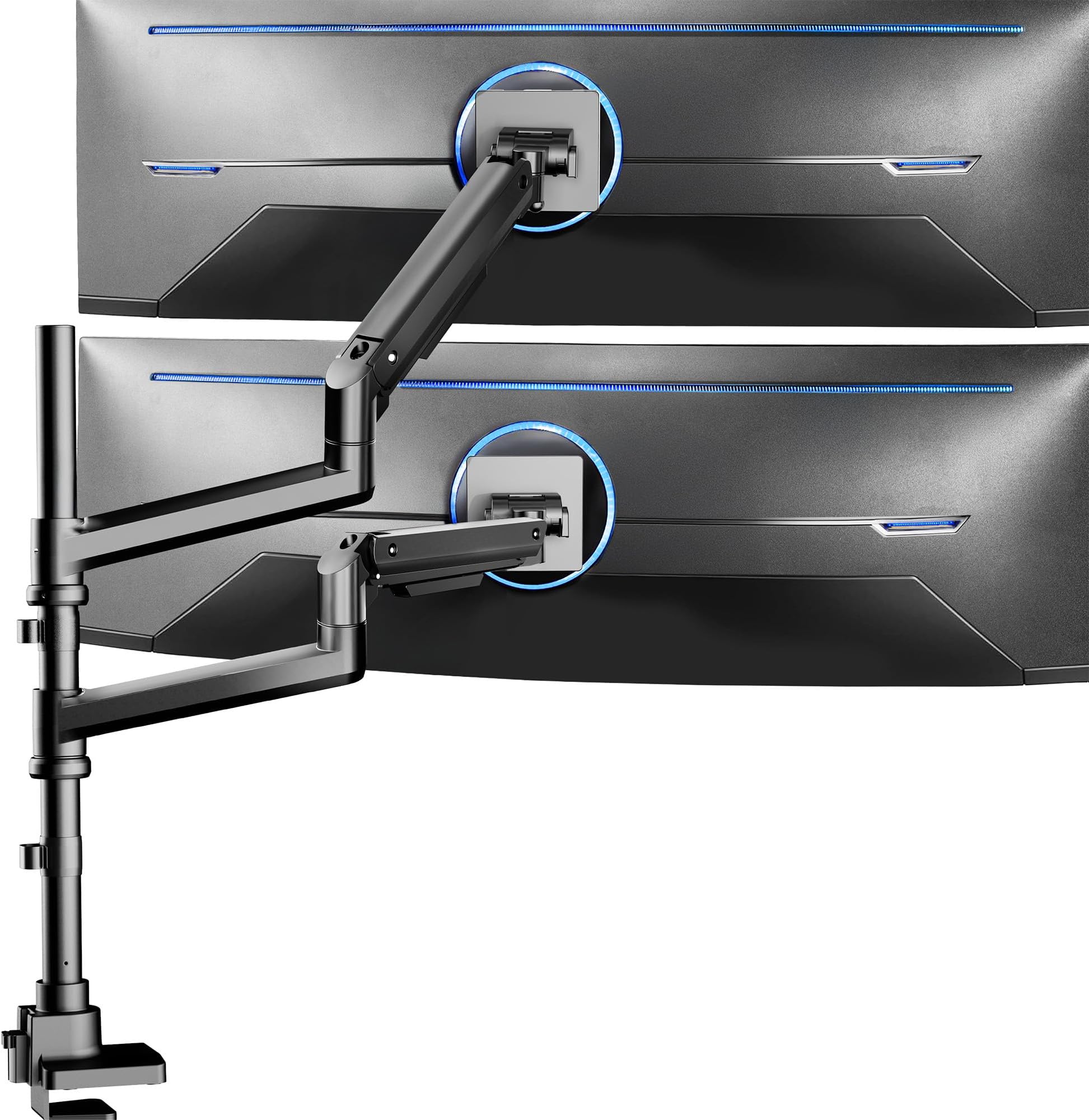 Dual Monitor Arm Gas Spring Heavy-Duty Mount