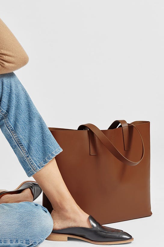 Túi Da Ý Đứng Phom Everlane The Day Market Tote chính hãng
