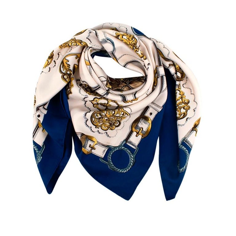 Khăn Lụa Tơ Tằm Huyền Thoại Hermès 90 Carrera Silk Twill chính hãng