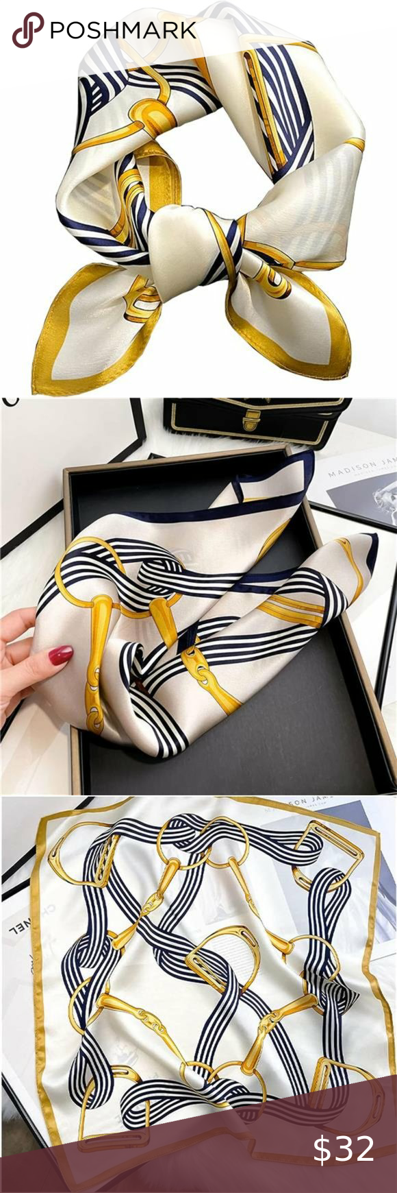 Khăn Lụa Vuông Đa Năng Thắt Túi Xách Fisoul Mulberry Silk chính hãng