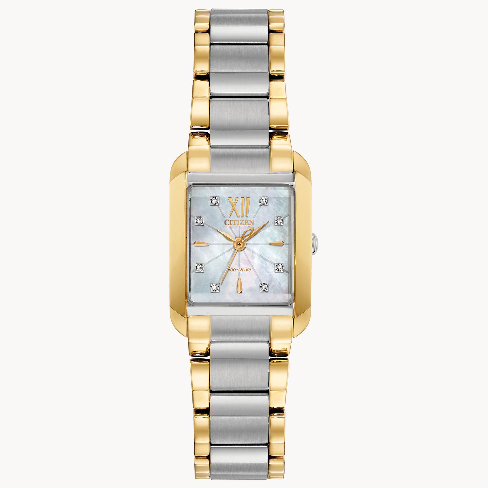 Citizen Eco-Drive Bianca Rectangular Diamond Dial Watch