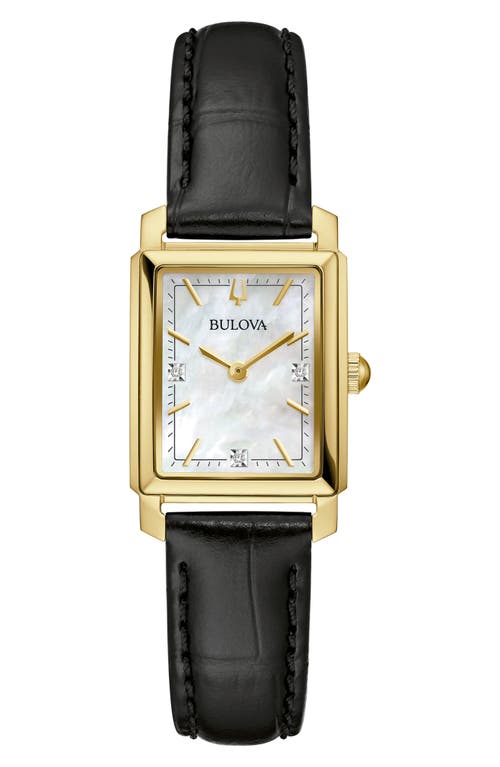 Bulova Classic Sutton Rectangular Gold-Tone Watch