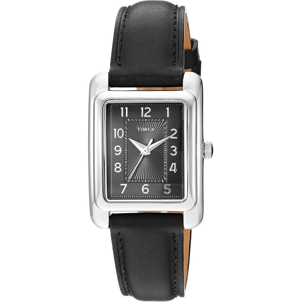 Timex Meriden 21mm Rectangular Leather Strap Watch