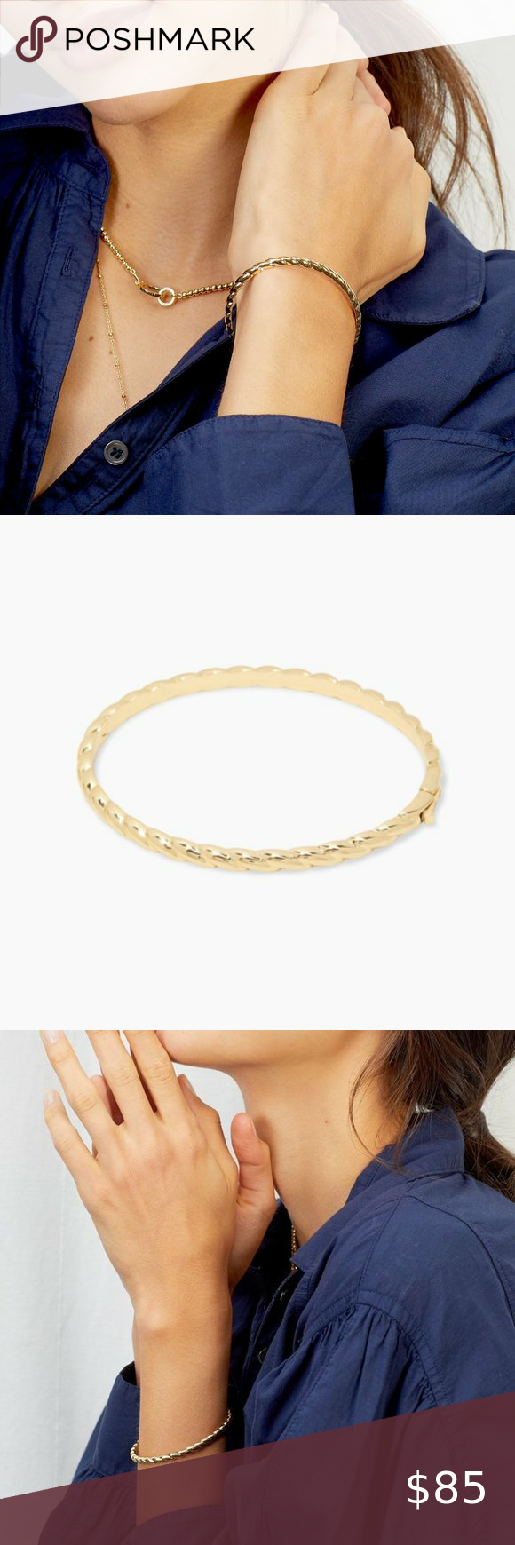 Gorjana Crew Cuff Bracelet in 18K Gold Plated Brass