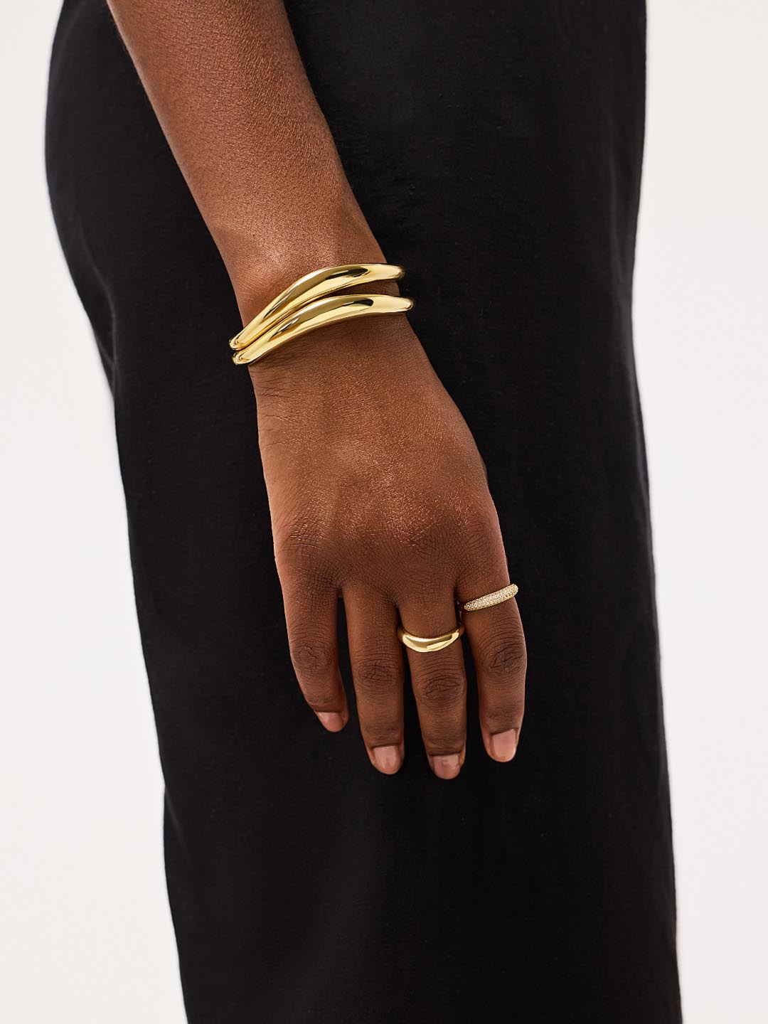 Ana Luisa Minimalist Open Cuff in 14K Gold Plated Silver