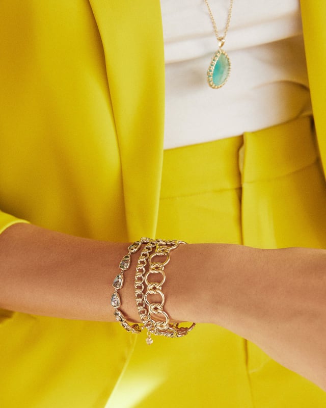 Kendra Scott Fallyn Cuff Bracelet in 14K Yellow Gold Over Brass