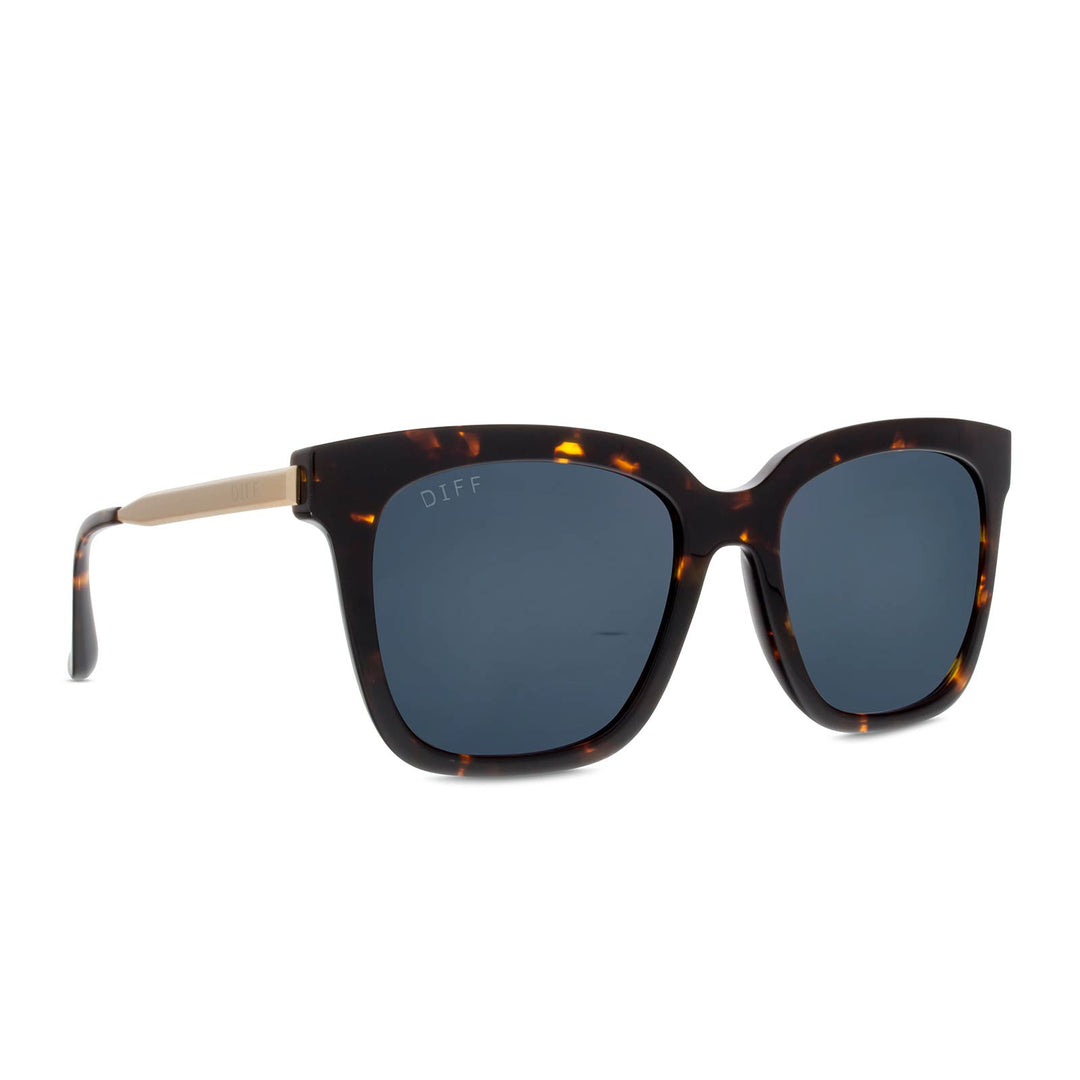 Diff Eyewear Bella Polarized Designer Square Sunglasses
