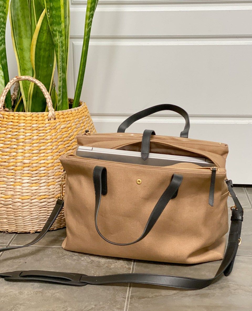 Túi Vải Phối Da Cao Cấp Cuyana Canvas Triple-Compartment chính hãng