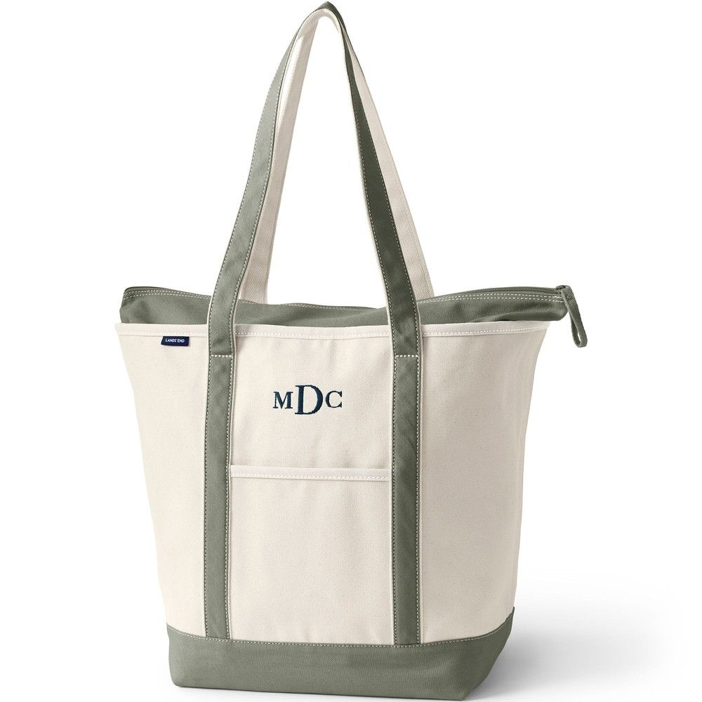 Túi Vải Đáy Chống Thấm Lands' End Long Handle Canvas Tote chính hãng