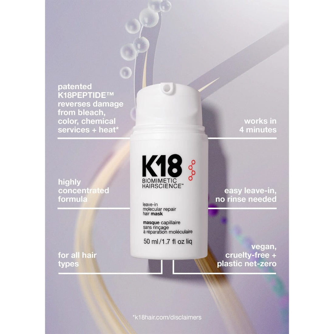 K18 Molecular Repair Leave-in Treatment Hair Mask