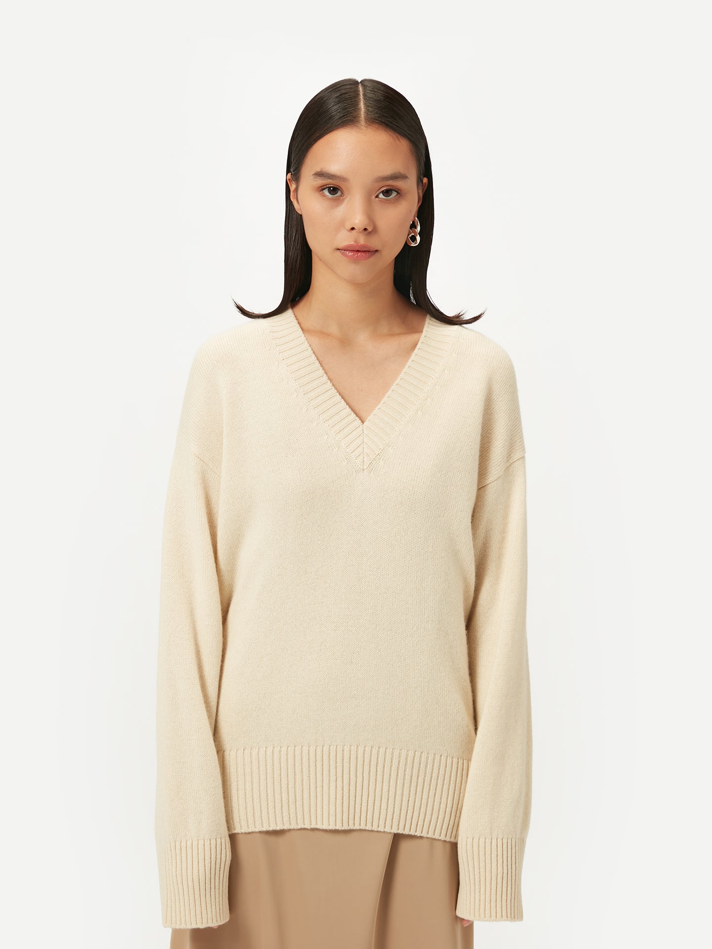 Áo Len Cashmere Hữu Cơ Tự Nhiên Gobi Mongolia Classic V-Neck chính hãng