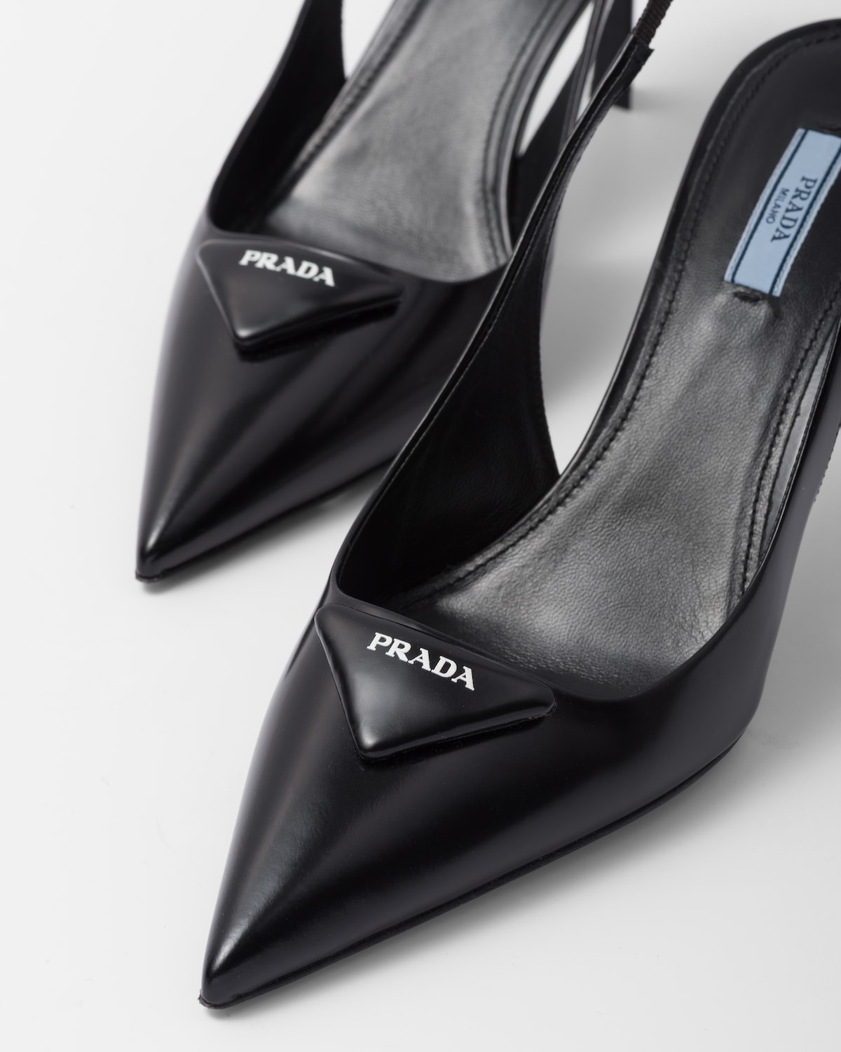 Giày Slingback Prada Da Bóng Spazzolato Brushed Leather chính hãng