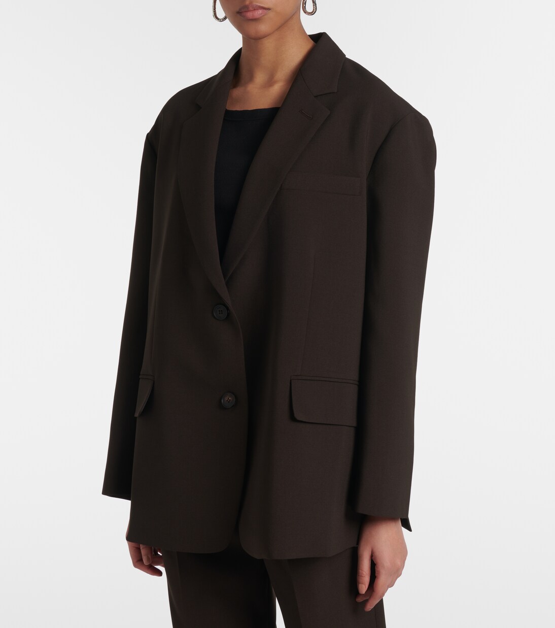 The Frankie Shop Bea Single-Breasted Oversized Wool Blazer
