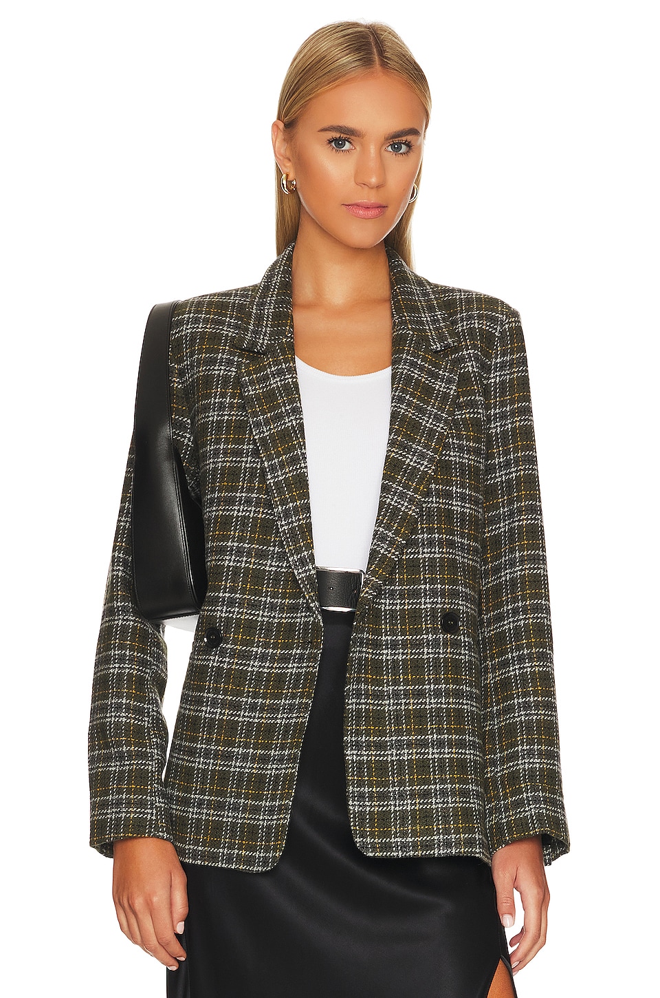 Anine Bing Madeleine Blazer in Houndstooth Wool