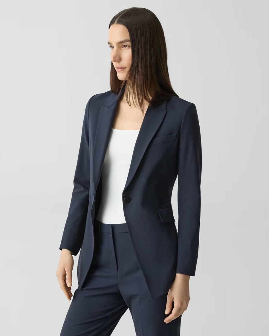 Theory Etiennette Wool Blazer in Good Wool