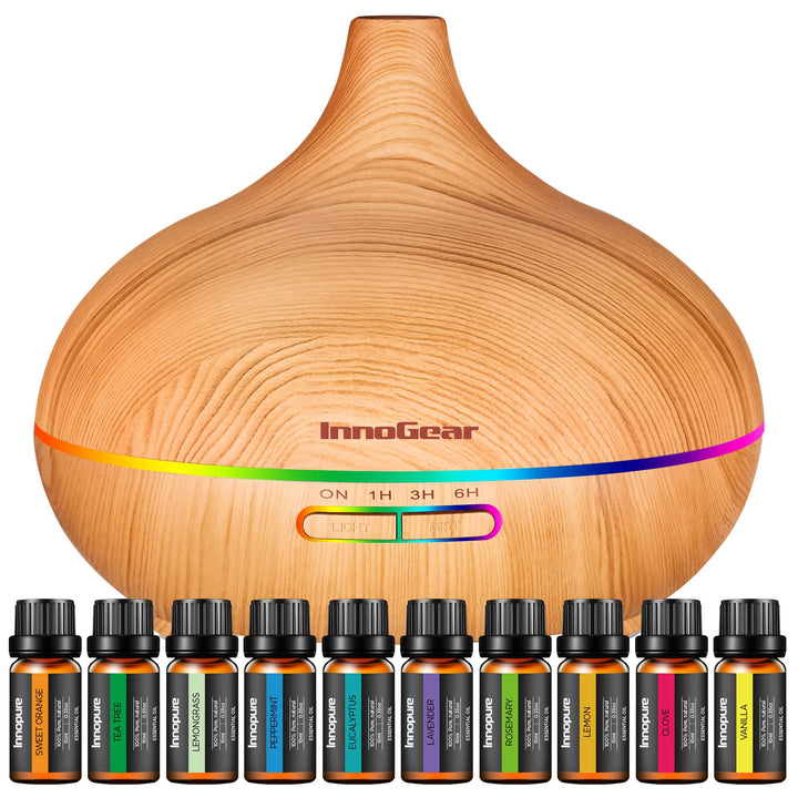 InnoGear Upgraded Real Bamboo Essential Oil Diffuser