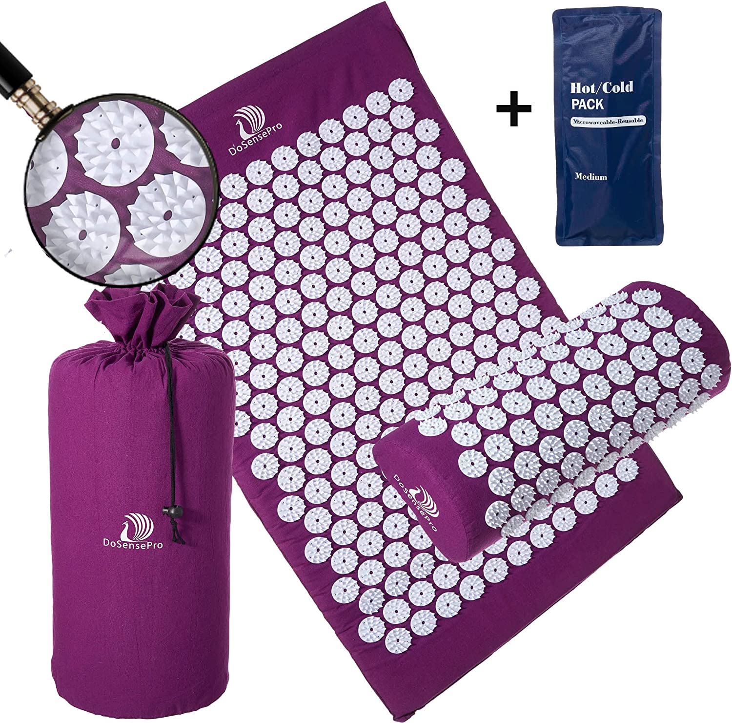DoSensePro Acupressure Mat with Hot/Cold Therapy Pillow