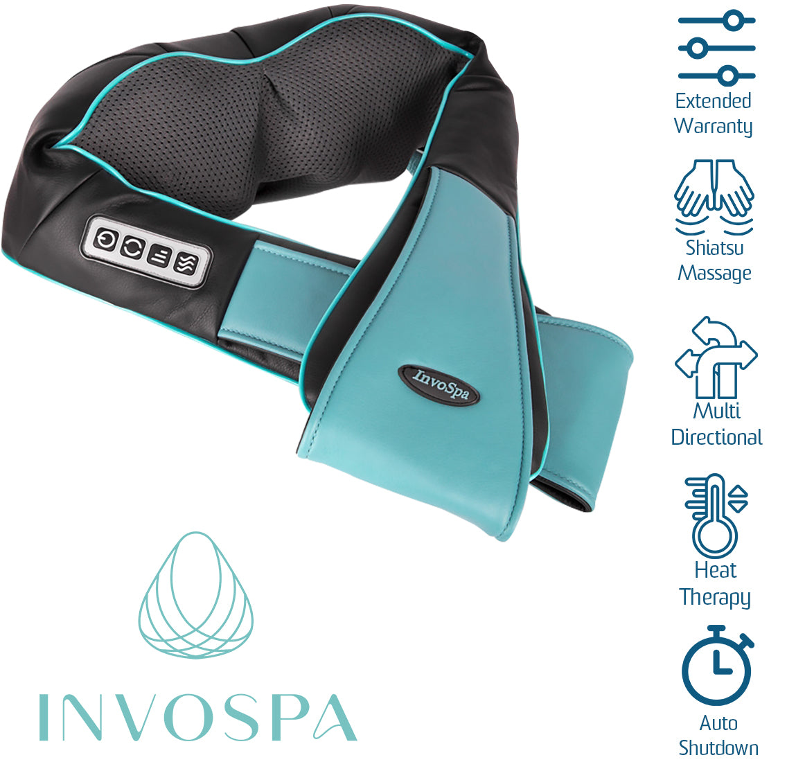 InvoSpa Shiatsu Back, Shoulder and Neck Massager with Heat