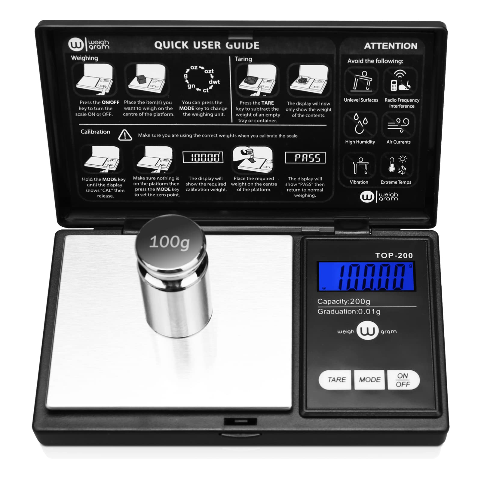 Weightman High-Precision Digital Pocket Gram Scale (0.01g)