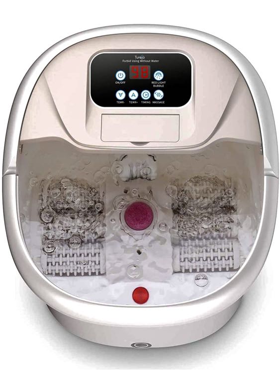 Turejo Foot Spa Massager with Heat and Motorized Rollers