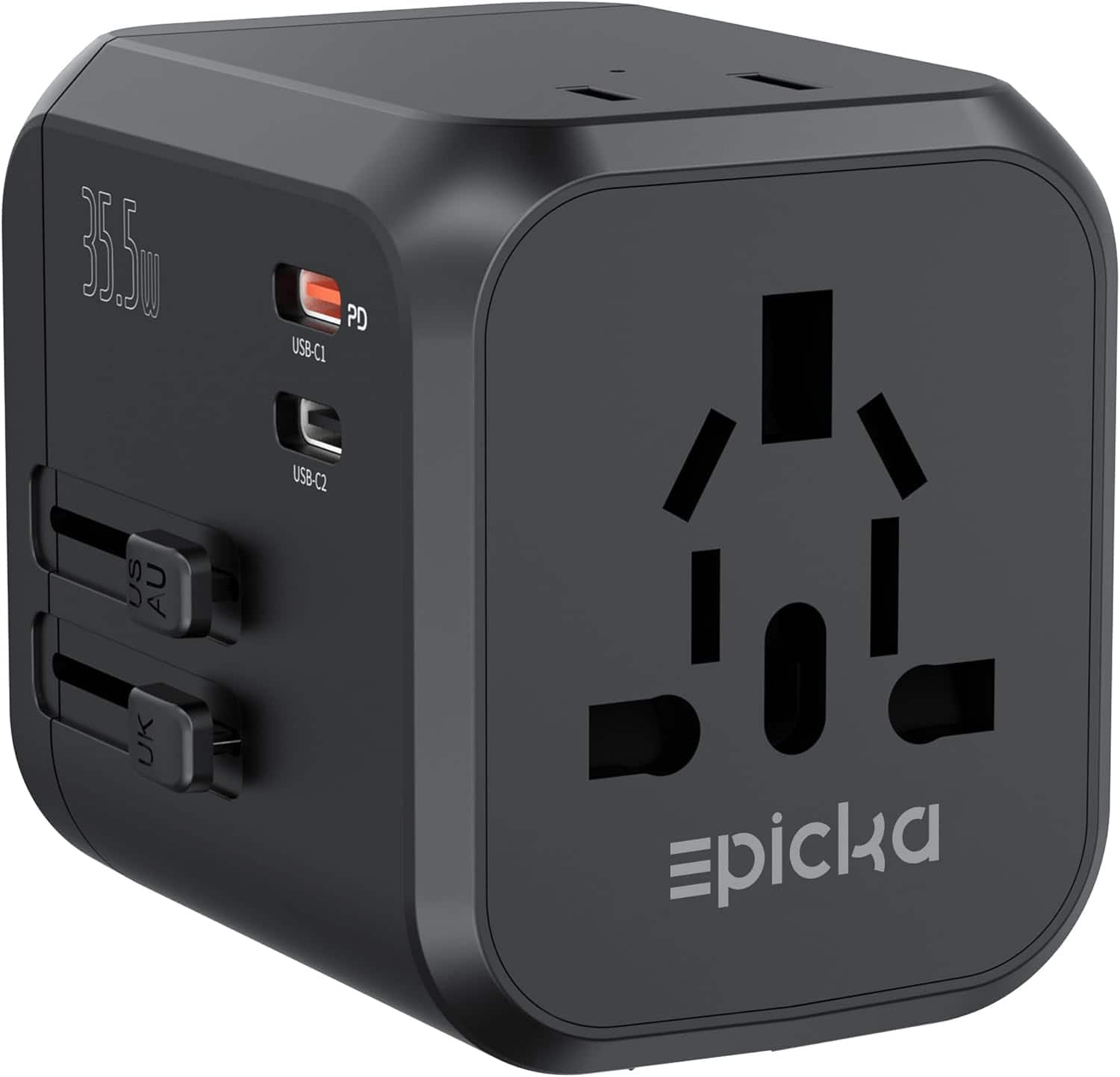 EPICKA Universal Travel Power Adapter with 35W Fast USB-C PD