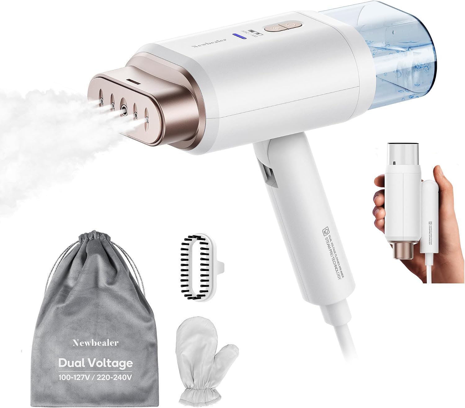 Portable Handheld Garment Steamer with Dual Voltage