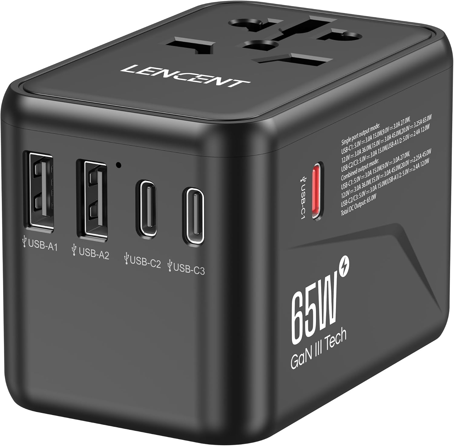 Củ Sạc Du Lịch Siêu Nhỏ Gọn Lencent 65W GaN - Ảnh sản phẩm thực tế chính hãng
