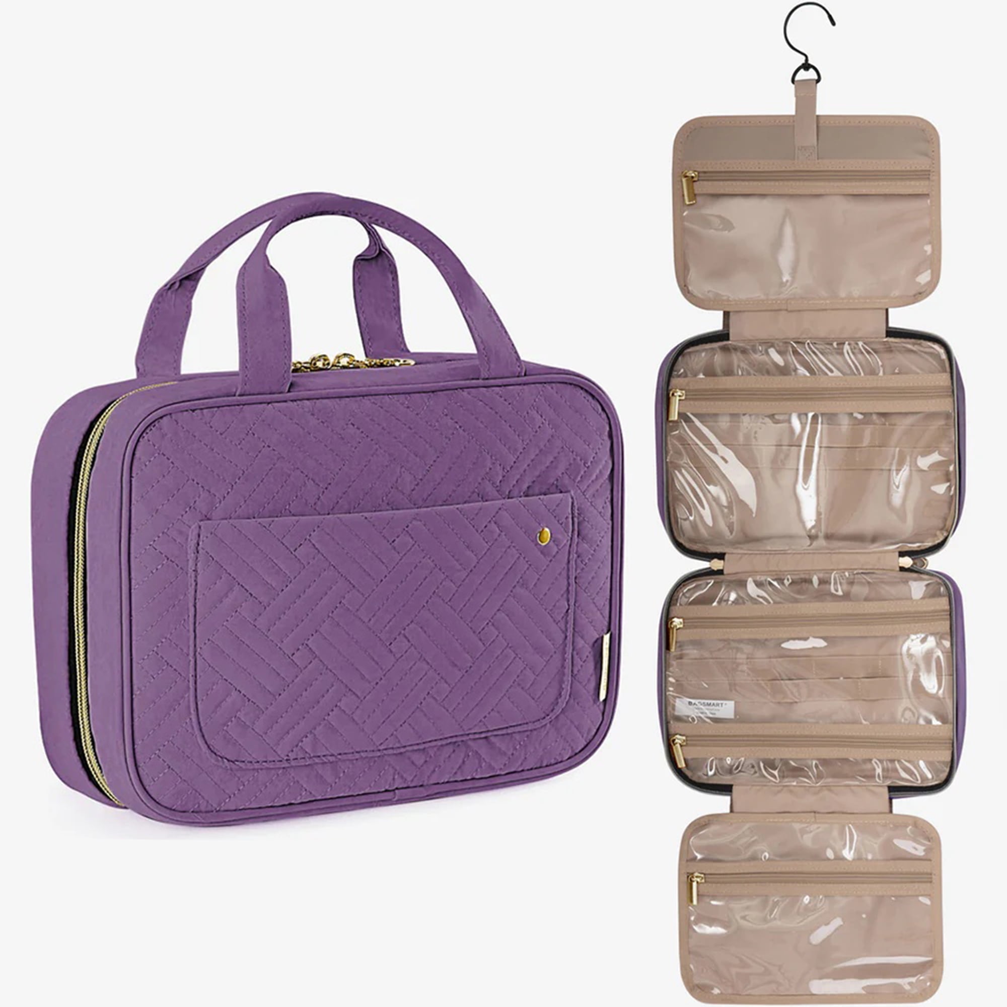 Bagsmart Hanging Toiletry Bag with 4 Clear Compartments - Verified Authentic Packaging