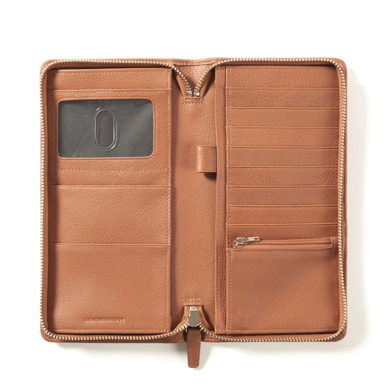 Leatherology Zip Around Travel Passport Wallet - Verified Authentic Packaging