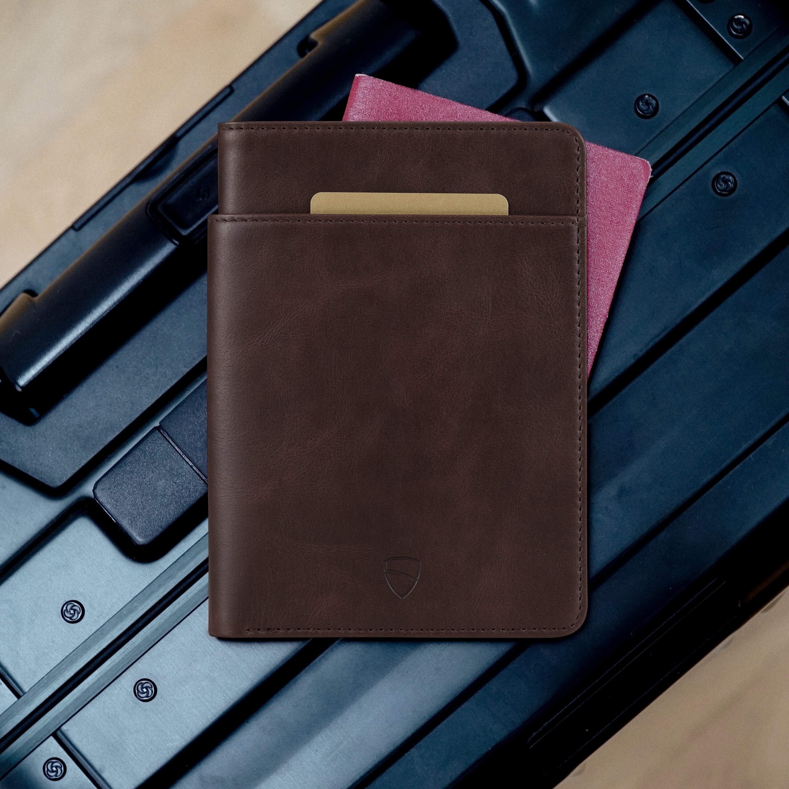 Vaultskin Kensington Leather Passport Holder with RFID - Verified Authentic Packaging
