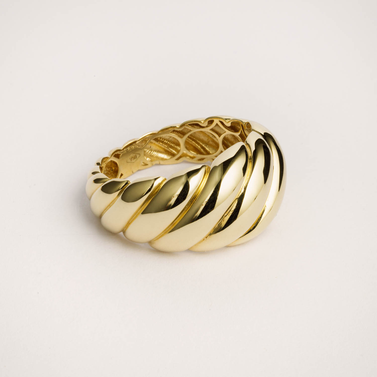 18K Gold Plated Chunky Croissant Dome Ring