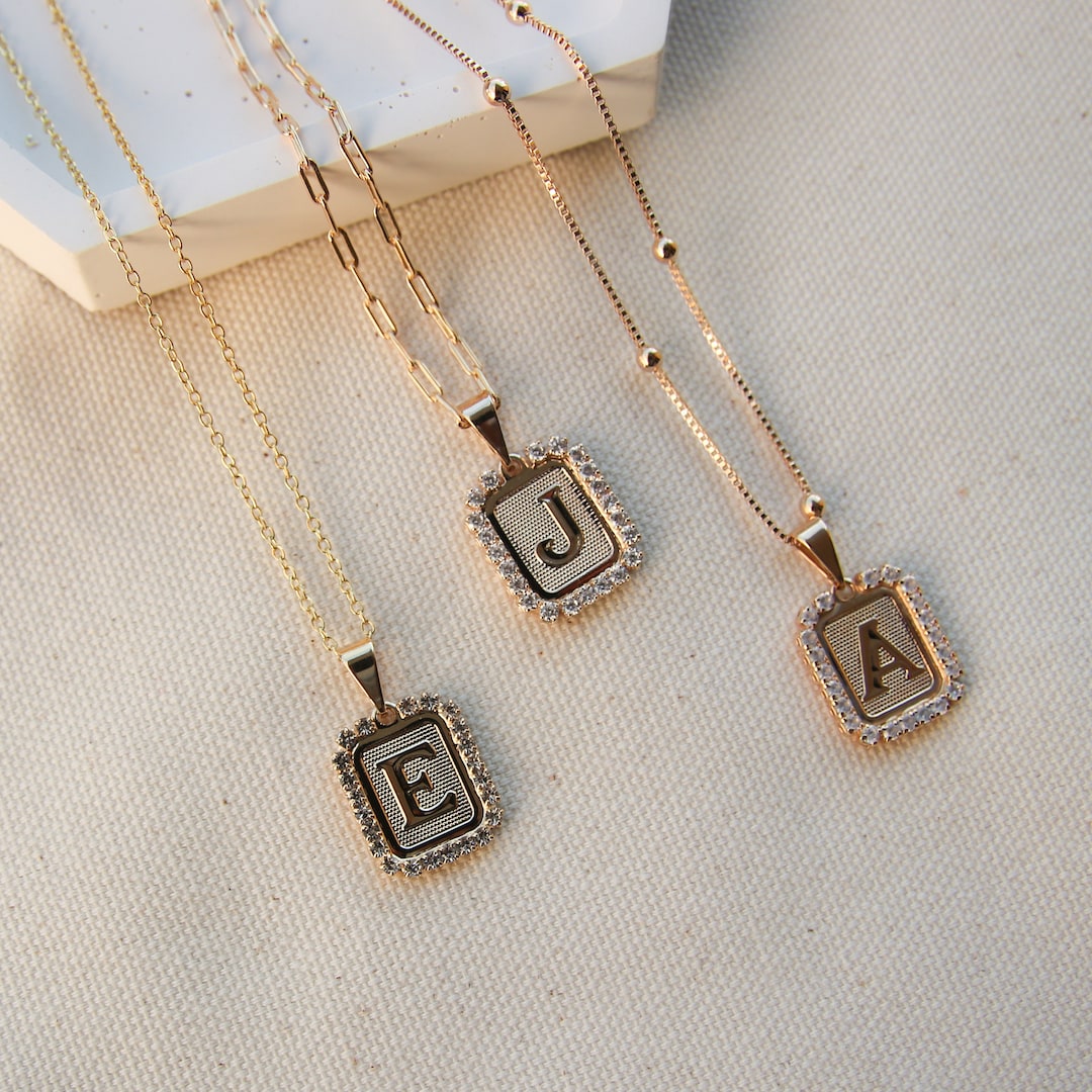 Personalized Initial Coin Pendant Necklace