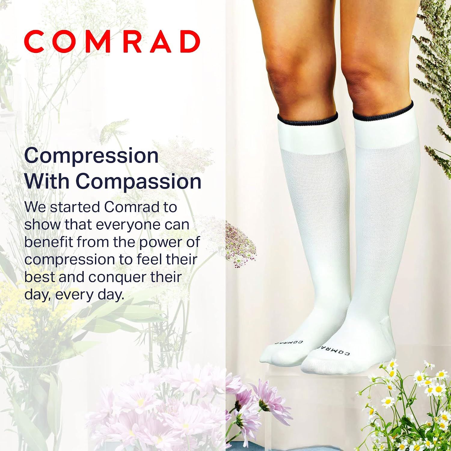 Comrad Knee-High Graduated Compression Socks 15-25 mmHg - Verified Authentic Packaging