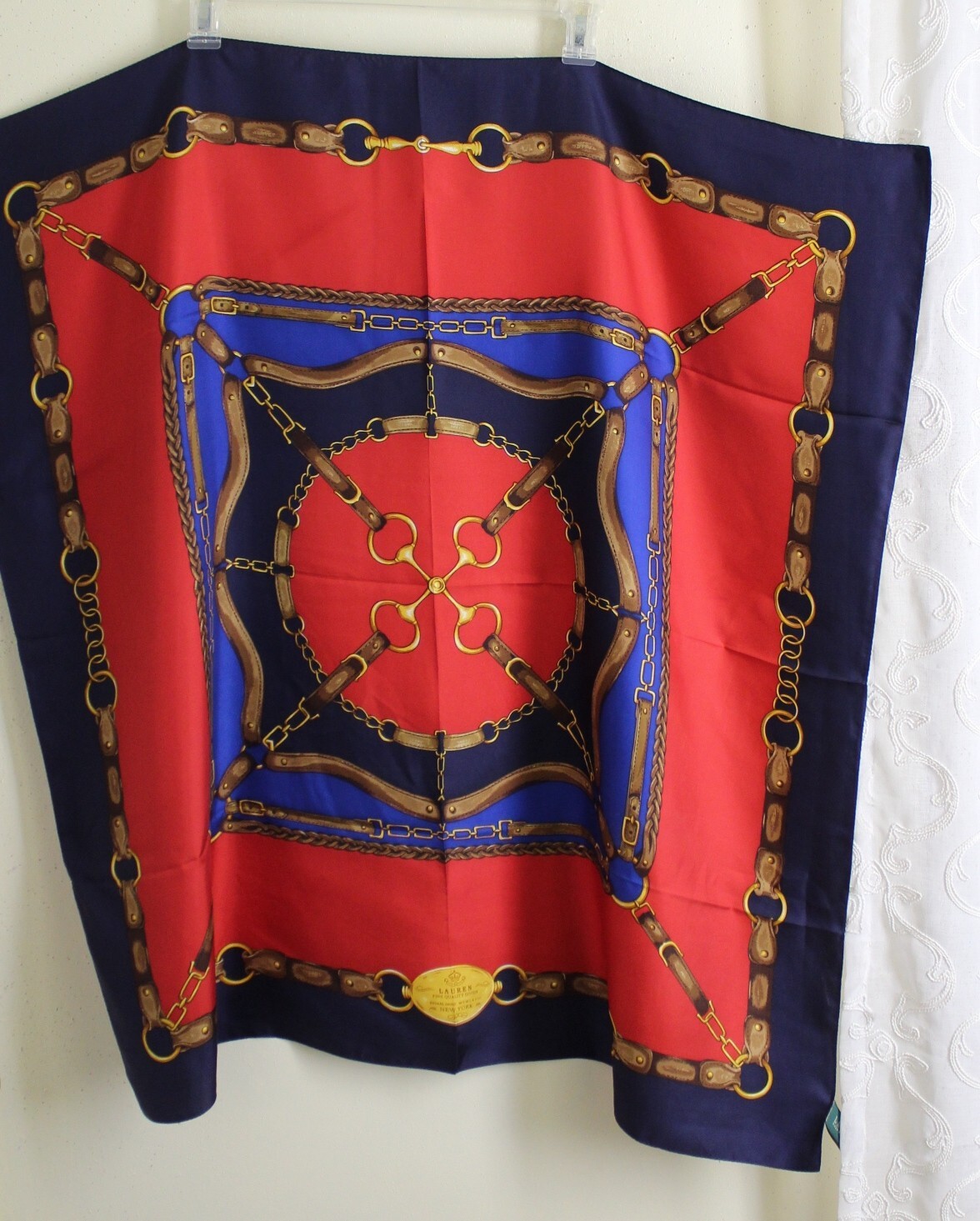 Ralph Lauren Heritage Silk Twill Square Scarf - Verified Authentic Packaging