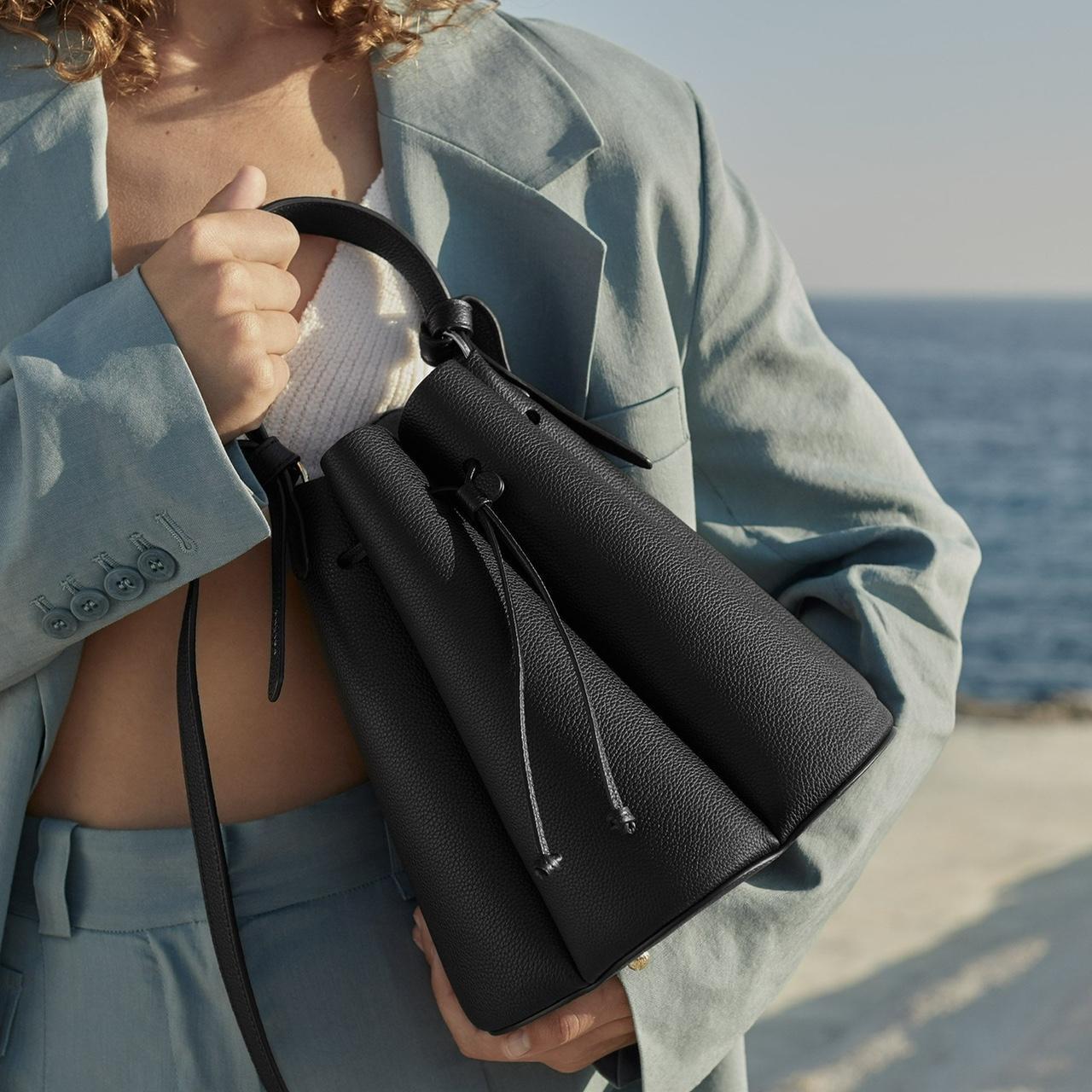 Polène Numéro Huit (Number Eight) Leather Bucket Bag - Verified Authentic Packaging
