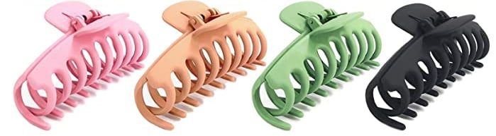 Tocess 4-Pack Large Matte & Tortoise Hair Claws - Verified Authentic Packaging
