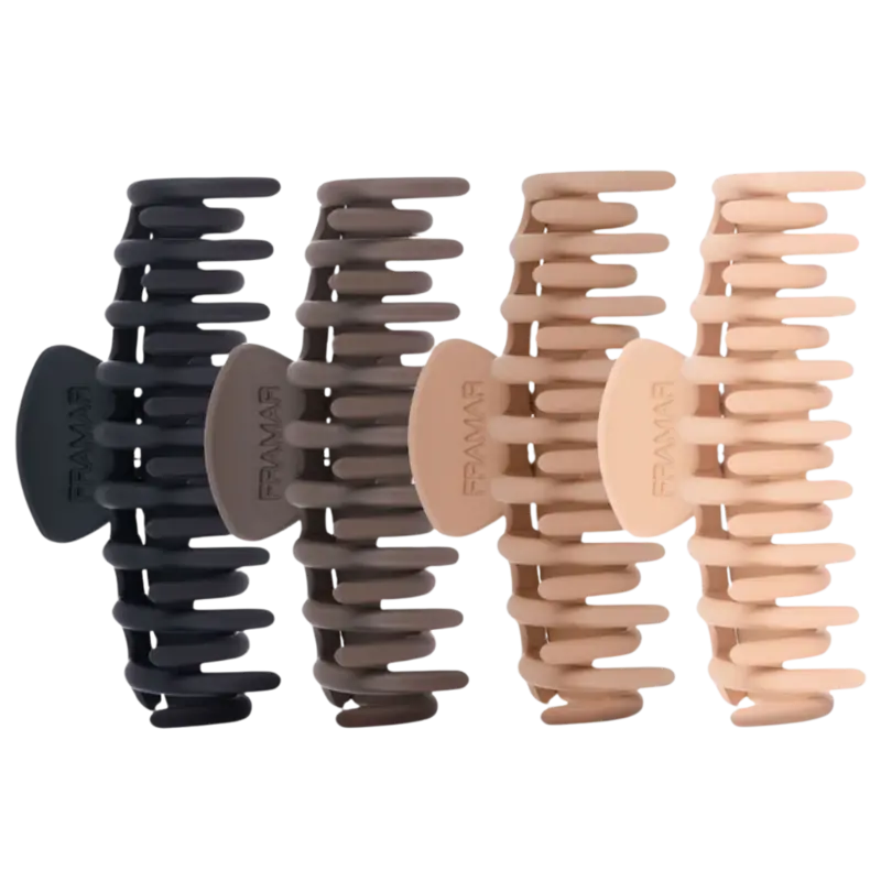 Framar Neutral Tortoise Hair Claw Clips 4-Pack - Verified Authentic Packaging