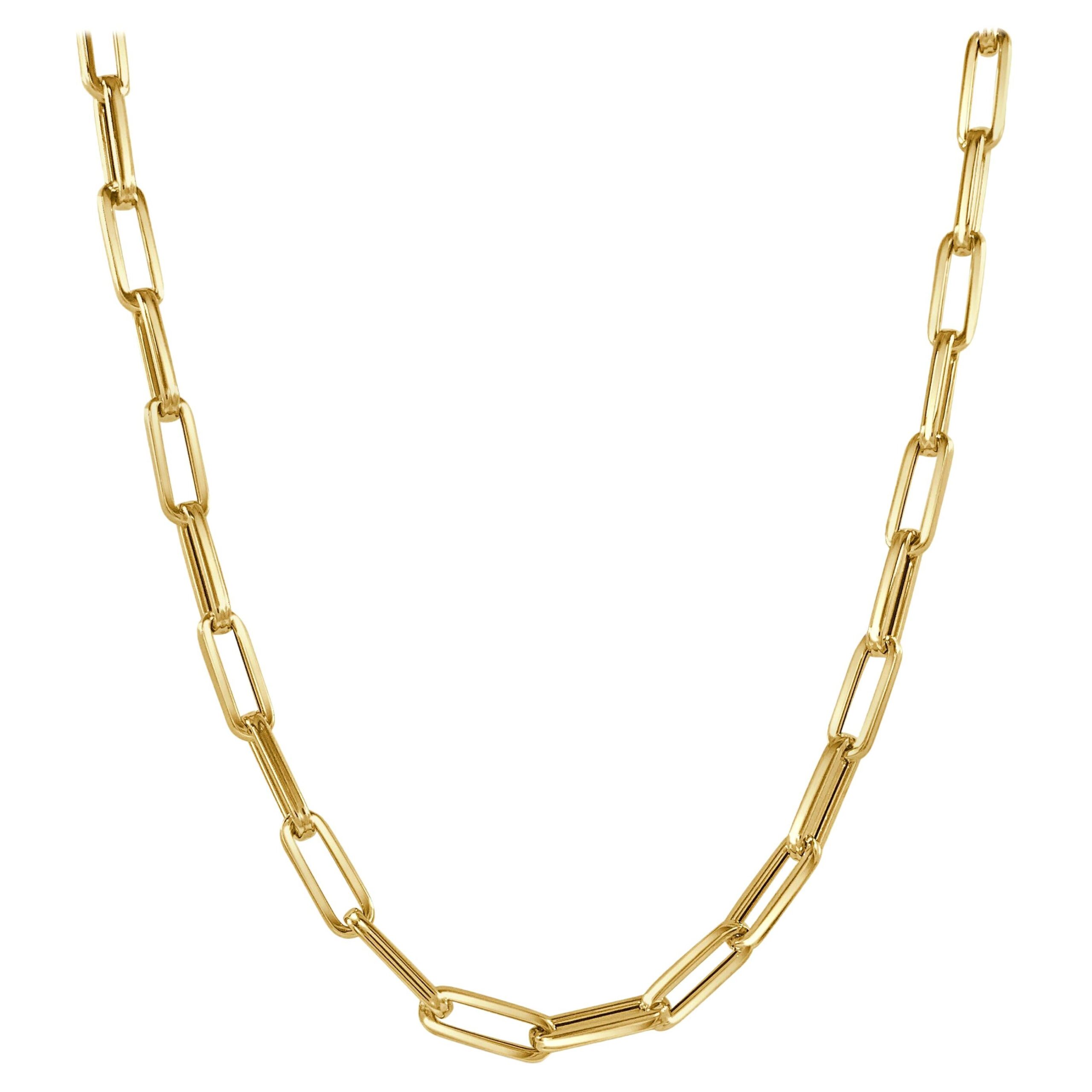 Ross-Simons 14K Yellow Gold Paperclip Link Necklace - Verified Authentic Packaging