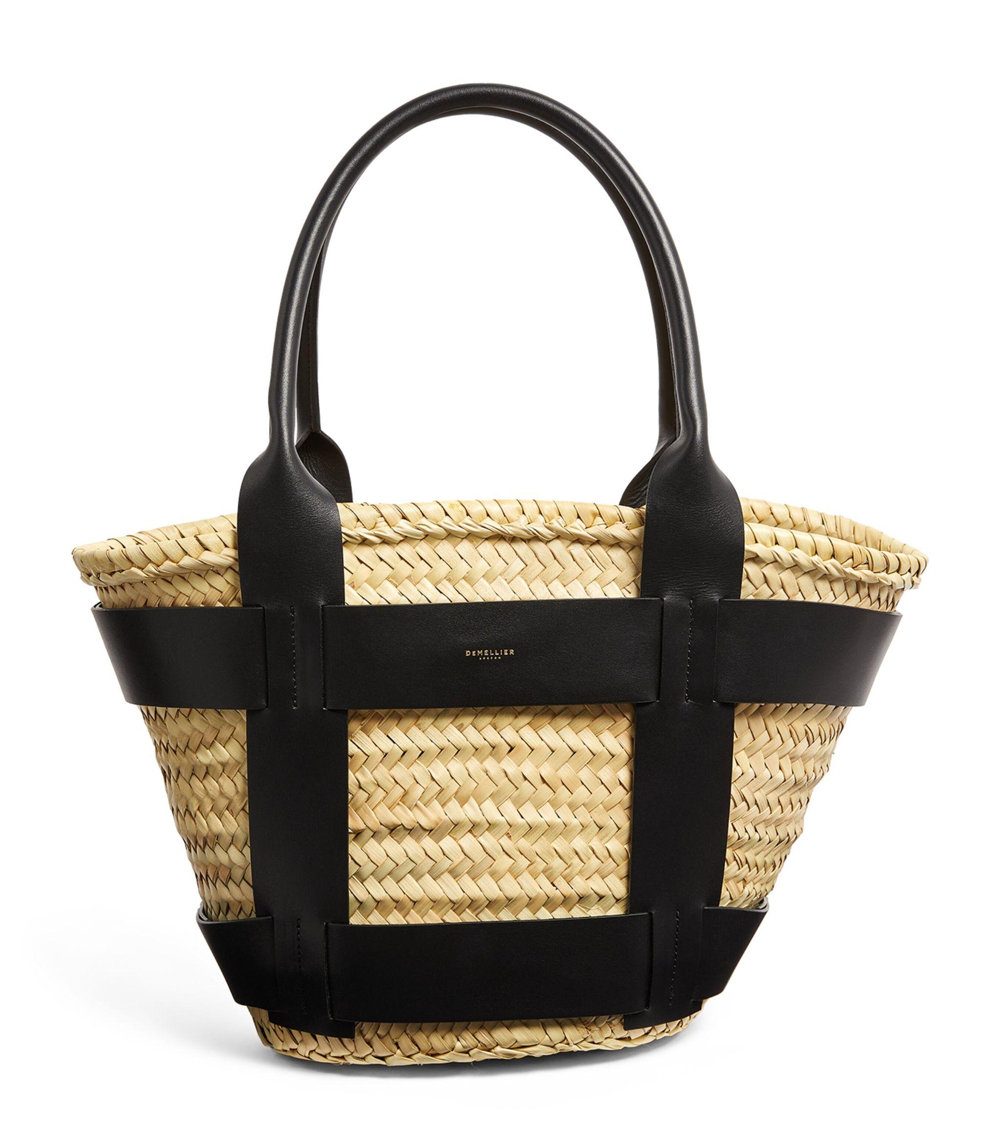 DeMellier The Santorini Handwoven Raffia Tote - Verified Authentic Packaging