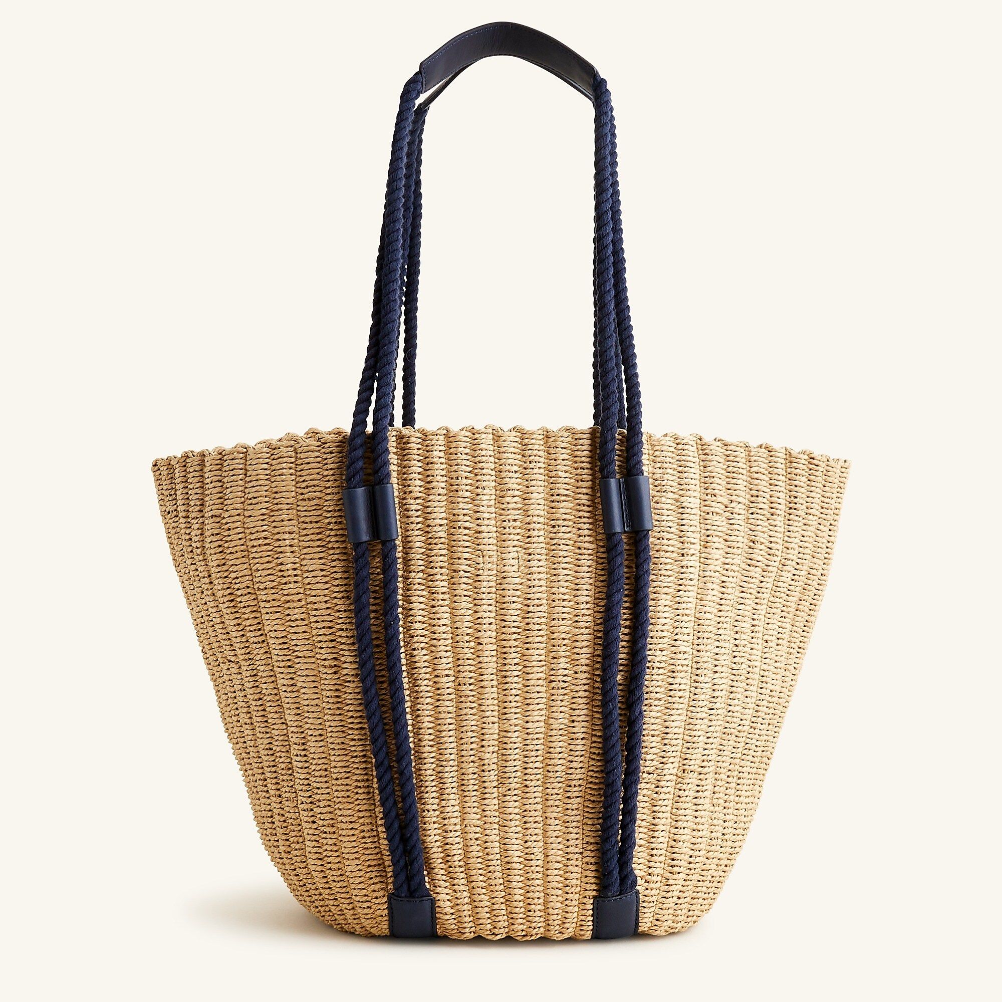 J.Crew Woven Straw Market Tote - Verified Authentic Packaging