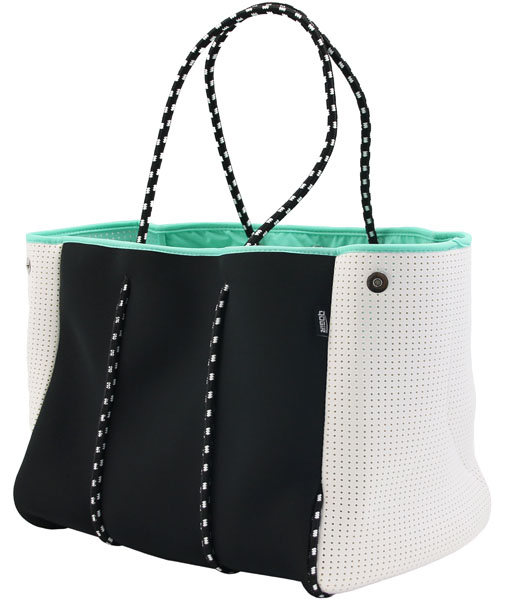 QOGiR Large Neoprene & Raffia Style Beach Tote - Verified Authentic Packaging