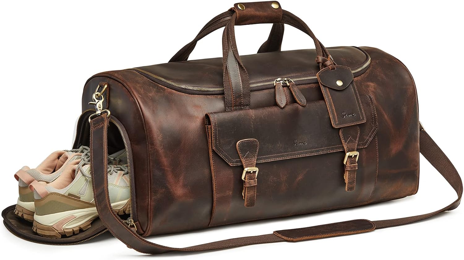S-ZONE Waxed Canvas Weekend Travel Duffel - Verified Authentic Packaging